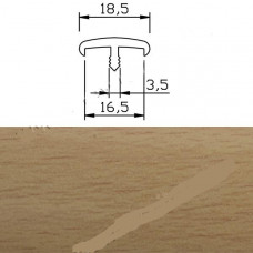 Профиль Т16-1 мм гибкий, бук фактурный (Рион)