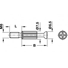 Болт для MINIFIX 15 без покр. М6х7,5/34 мм (262.28.690)